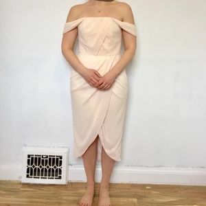 Blush pink mid-length formal dress